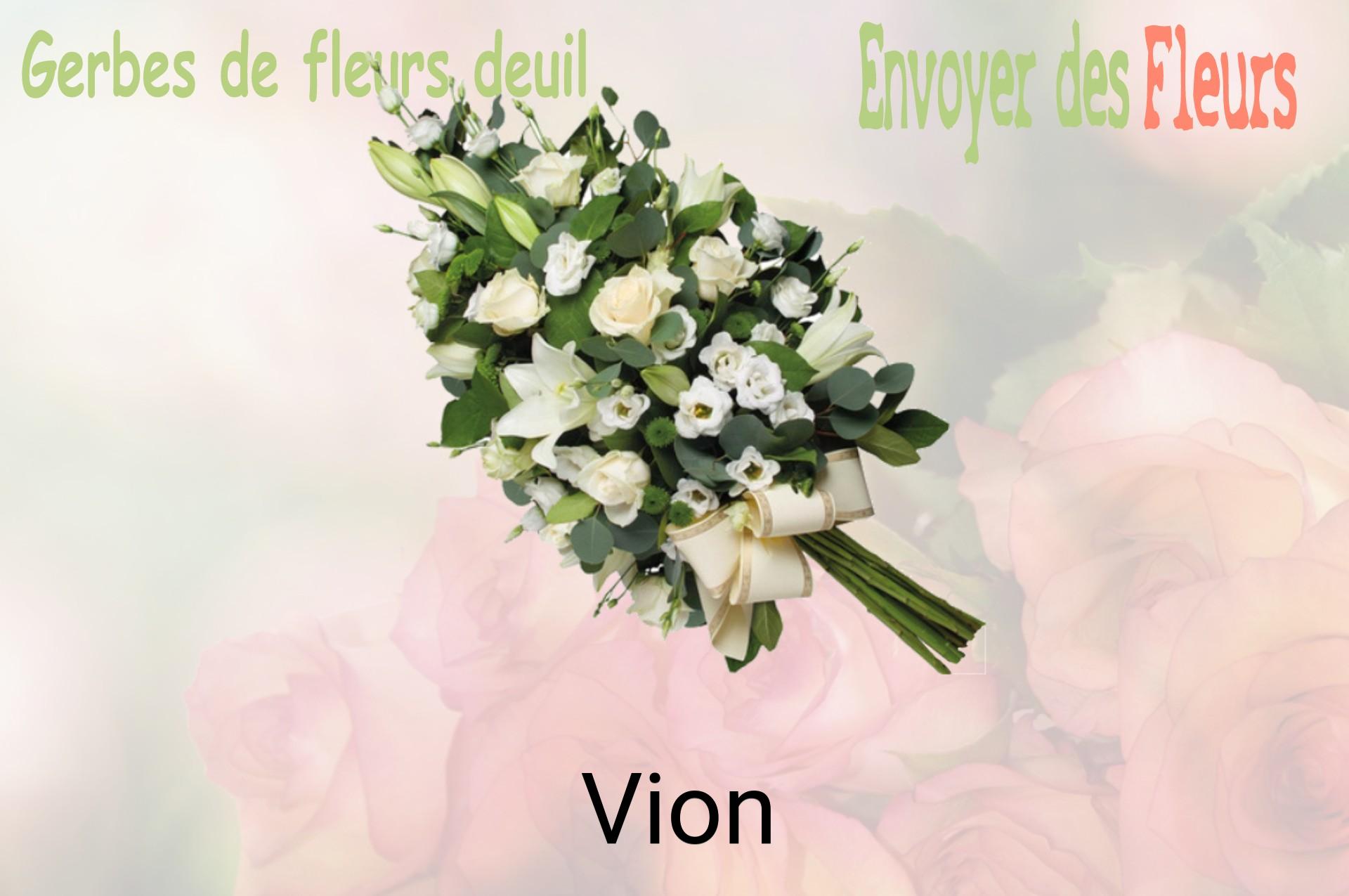 Gerbe de fleurs de deuil livrée à Vion
